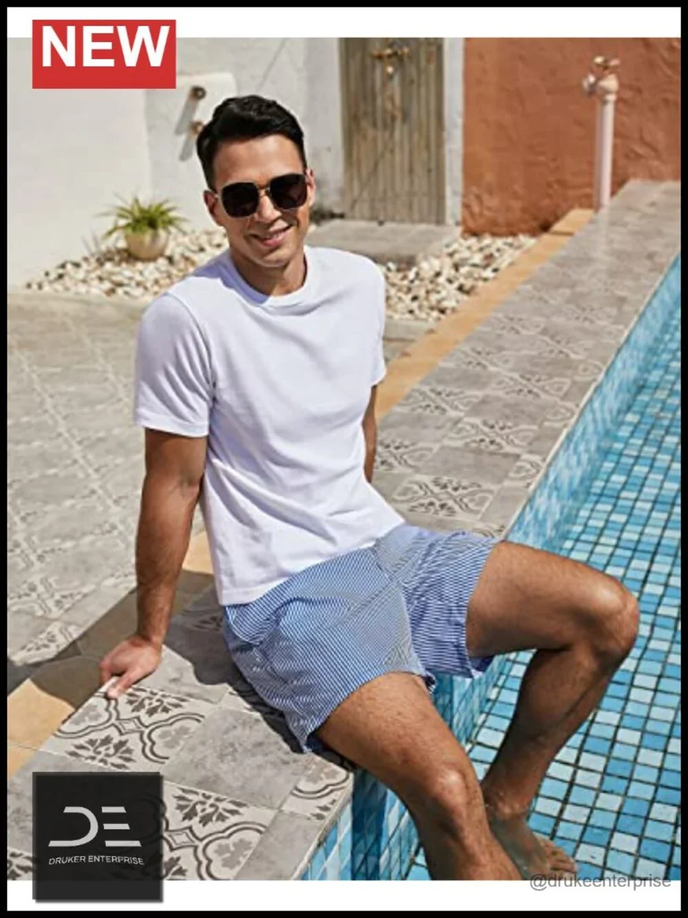 Mens Swim Trunks 5 Inch Inseam Quick-Dry Board Shorts with Pockets